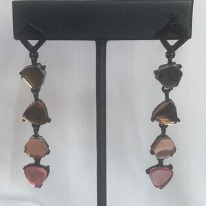 Drop dangle shapes rhinestones earrings